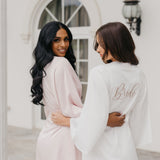 Willow Petal Hem Satin Trim Robe