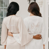 Willow Petal Hem Satin Trim Robe