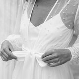Ivy Hand Beaded Pearl Mesh Maxi - Includes Slip