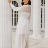 Ivy Hand Beaded Pearl Mesh Maxi - Includes Slip
